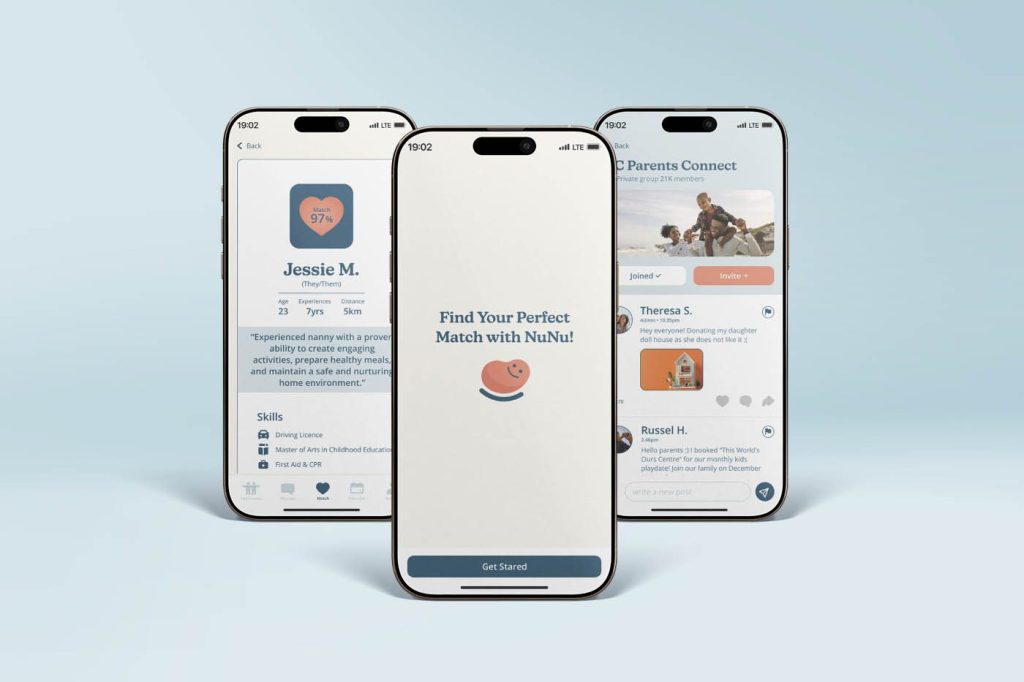 Mock up NuNu project screens