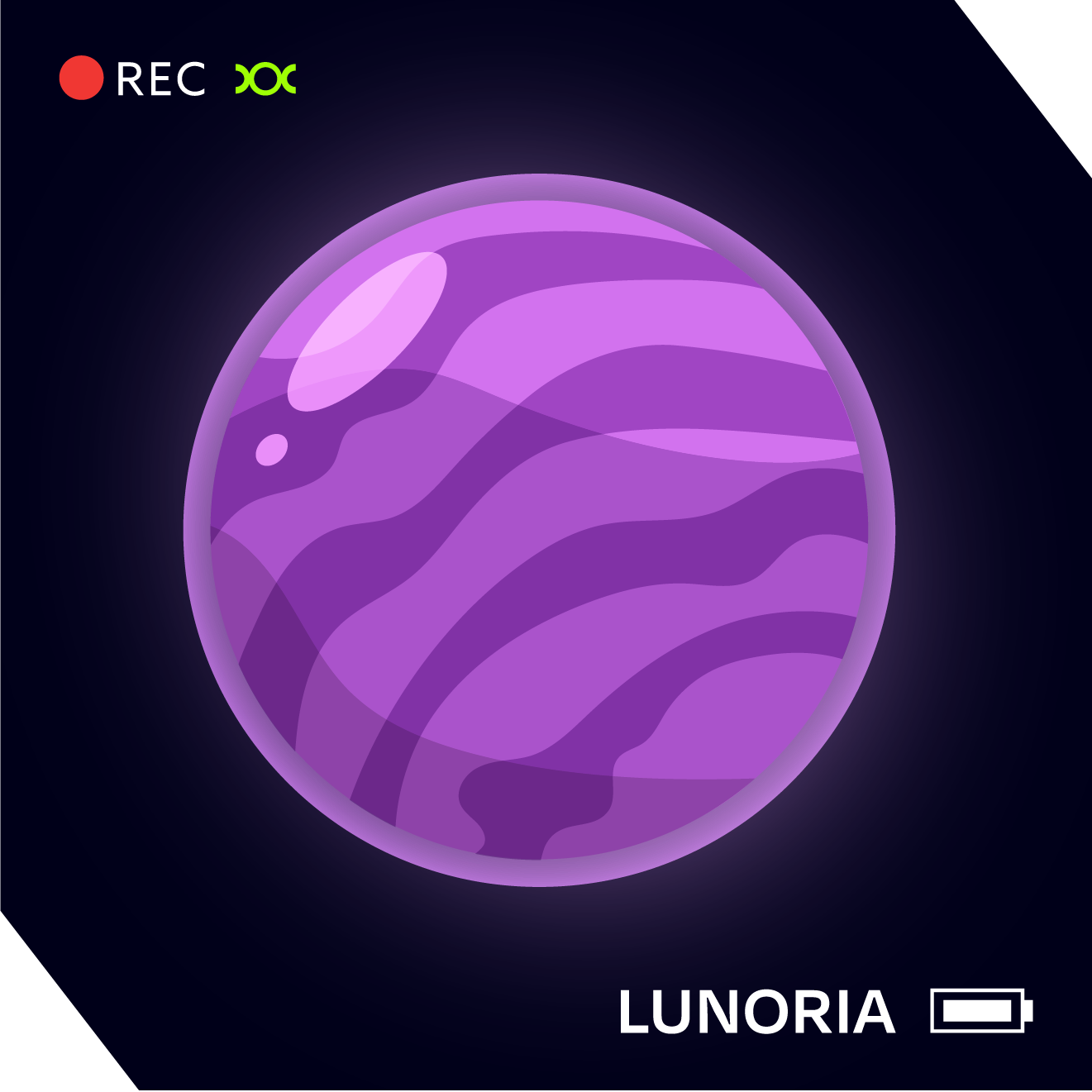 A purple planet with a stripes pattern